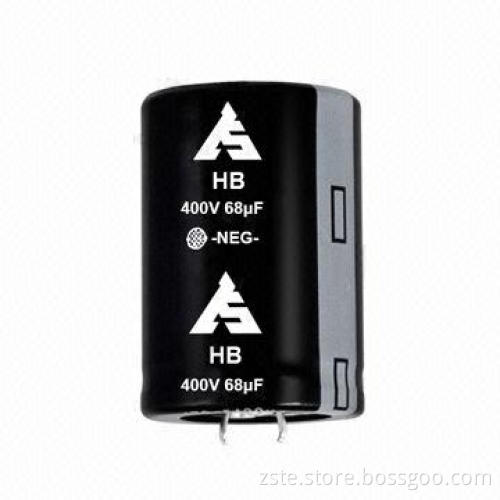 Snap-in aluminum electrolytic capacitor for switching power and inverter smoothing, 400V/68uf/3000h
